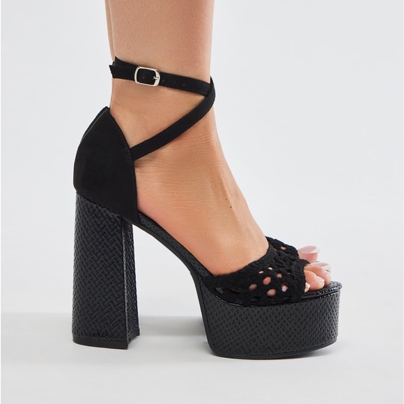 Black Heels Platform Shoes NWT - Picture 2 of 8